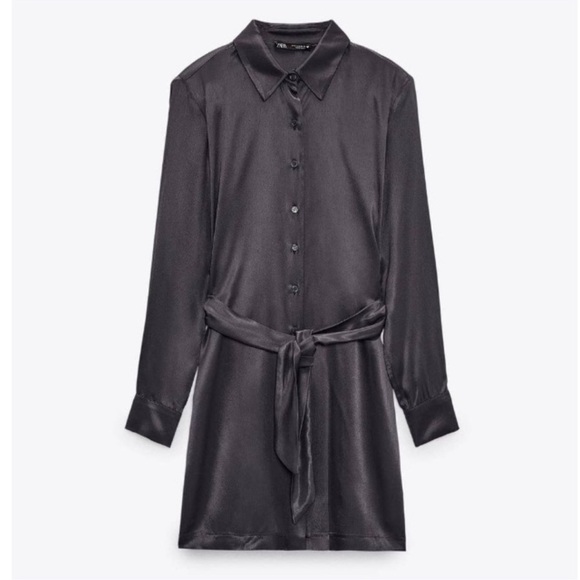 zara black satin shirt dress | Dresses | Zara Elegant Color:Dark pink Matching sash detail chest pocket Marcella Women's Manhattan Velvet